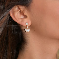 Classic Qamareya Diamond & mother of pearl earrings