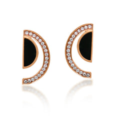 Qamareya diamond and black onyx earring