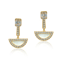 Classic Qamareya Diamond & mother of pearl earrings